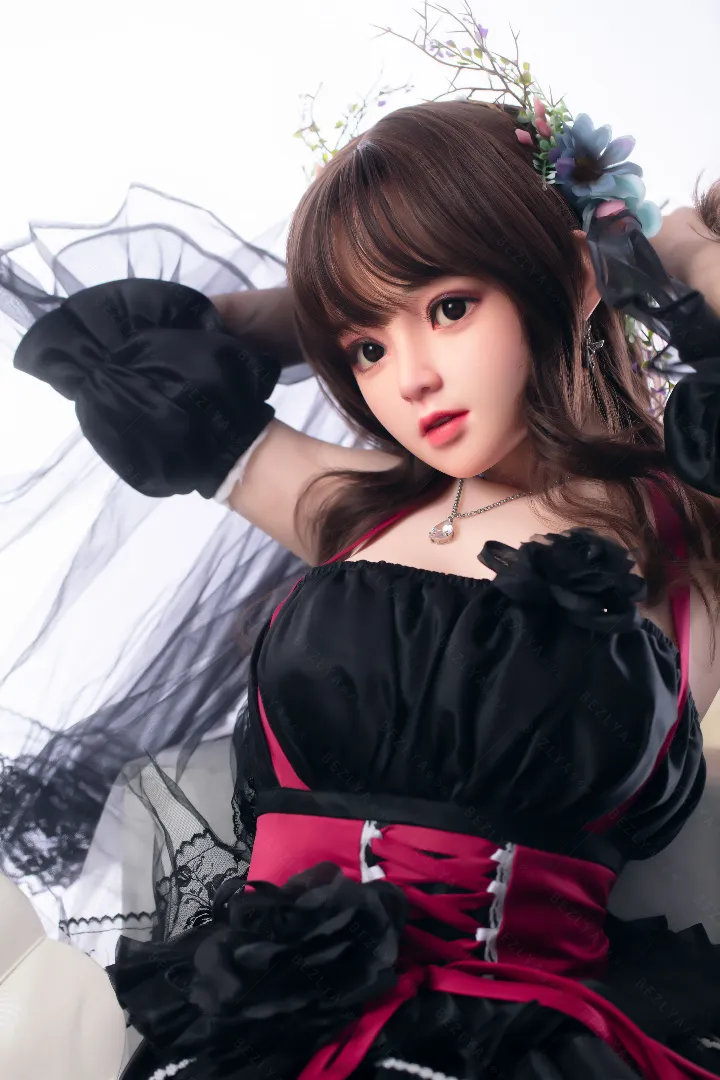 149cm (4ft11) C-Cup Petite & Lightweight Silicone Head + TPE Body Hybrid Sex Doll Linlan, Head Convallaria